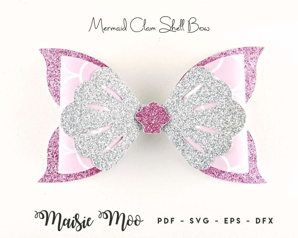 Mermaid Bow SVG Collection Mermaid Tail Bow Template SVG ...