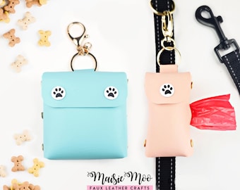 Poop Bag Holder & Treat Bag bundle SVG, Faux Leather Doggy Waste Roll Dispenser Template, Diaper Bag Cover, Cat Dog Waste bags