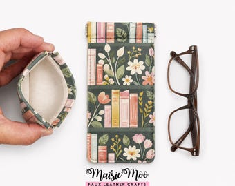 Glasses Case Sewing Pattern, Flex Frame Glasses Pouch SVG, Faux Leather DIY Eyeglass Holder, Snappy Snap Top Case Template