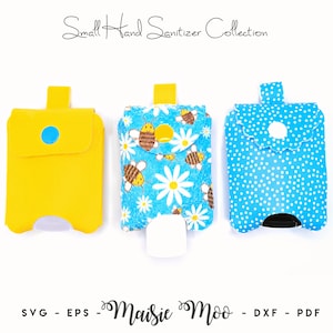 Plantilla de llavero con desinfectante para manos de 1 oz, sin costura, de piel sintética, para archivos de corte Cricut, SVG, pequeño soporte para desinfectante de manos, Maisie Moo
