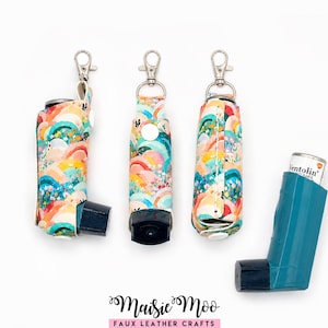 Inhaler Cover SVG, Easy Stitch Asthma Inhaler Holder, Faux Leather SVG Pattern, Ventolin Puffer Cover, Cricut SVG, Keychain Template