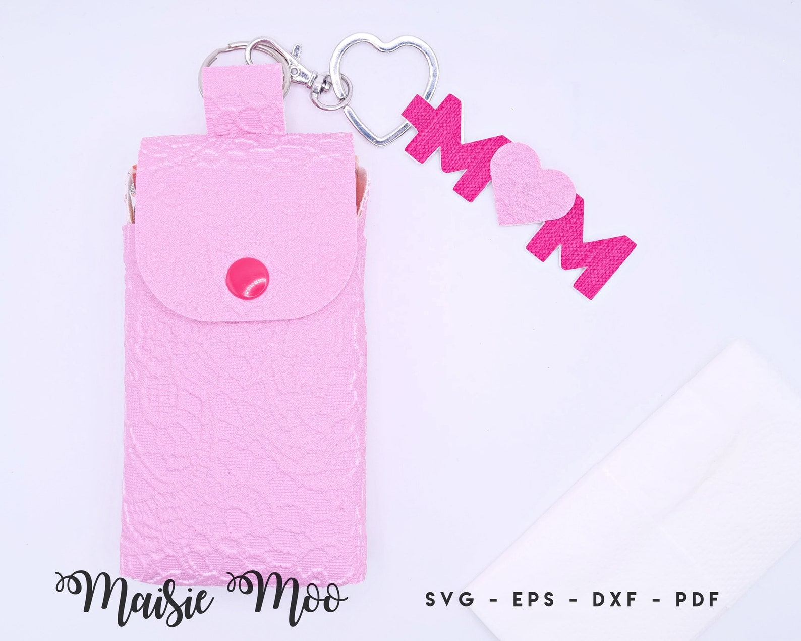 Tissue Pocket Pack Keychain Cover SVG Bundle, Mothers Day Keyring