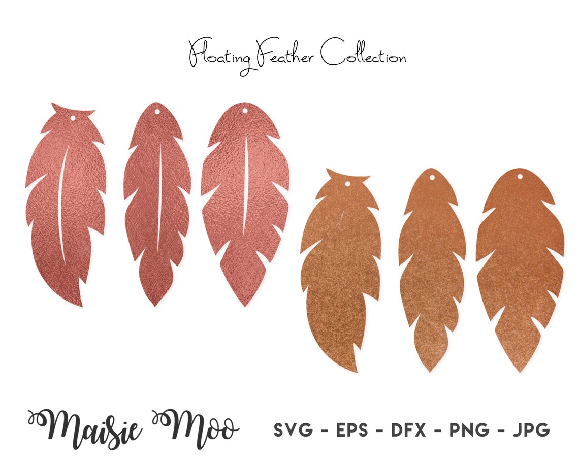 Feather Earring Templates Feather Earring SVG Cricut | Etsy