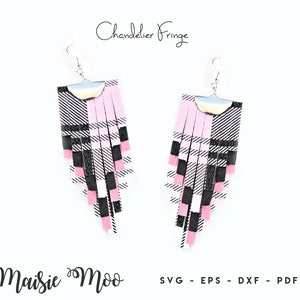 Fringe Earring SVG | Boho Tassel Faux Leather Earrings Templates | Fringetastic Stacked Cricut Earring SVG | Leather Layered Earrings
