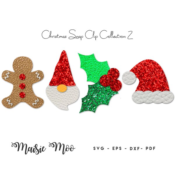 Christmas Snap Clip SVG, Snapclip Template, Angel Candy Cane Christmas Present Rudolph Bow Center, Bow SVG,  Clippie Cover, Maisie Moo