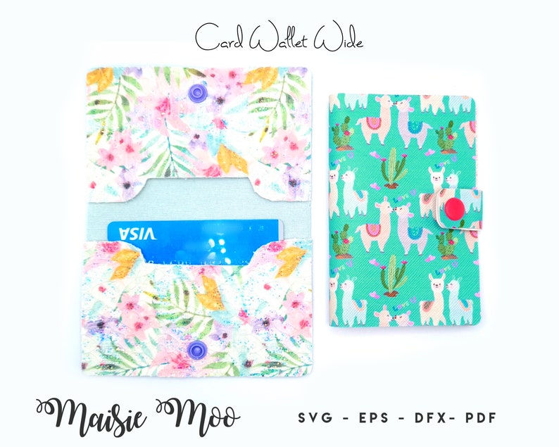 Card Wallet SVG, Card Pouch Template, Faux Leather No Sew, Card Wallet Svg files for Cricut Cut Files 