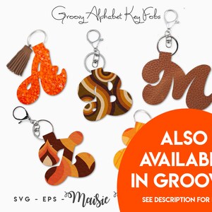 Alphabet Keychain SVG | Letter Bag Tag Fob Template | Faux Leather Keychain | Key Ring Cricut SVG Cut File | Cricut Bracelet Template