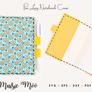 Plantilla SVG para funda de cuaderno A6 de piel sintética / Funda para cuaderno de piel cosida a mano / Patrón PDF para funda de cuaderno Fieldnotes imagen 3