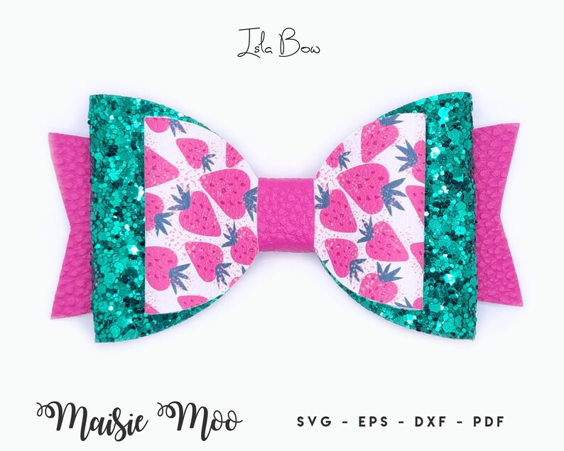 Isla Bow Template SVG, Classic Bow PDF, Stacked Hair Bow Template, Faux Leather Cricut Bow svg, Felt Bow for Cricut, DIY Bow Cut File
