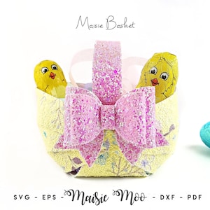 Faux Leather Basket SVG | 3D Easter Basket Template | Faux Leather Bag SVG | Purse SVG | Party Favor Bag | No Sew Girls Purse Template