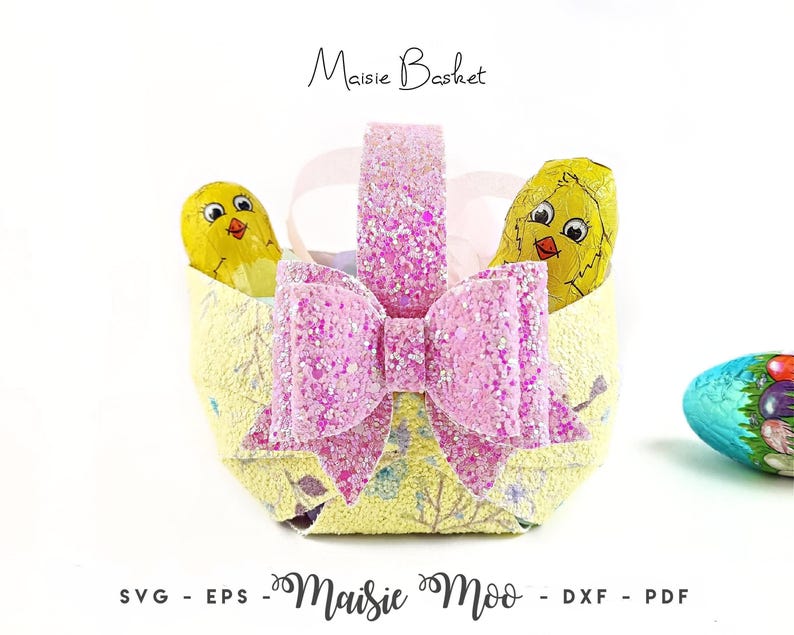 Faux Leather Basket SVG | 3D Easter Basket Template | Faux Leather Bag SVG | Purse SVG | Party Favor Bag | No Sew Girls Purse Template