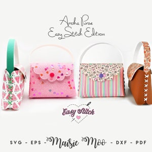 Geldbörse Tasche SVG Vorlage | Hand genähte Kunstleder Handtasche Schnittmuster Tasche Beutel SVG | Mädchen Geldbörse Vorlage Hand nähen
