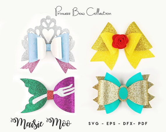 Download Princess Bow Svg Crown Bow Template Svg Tiara Hair Bow Etsy