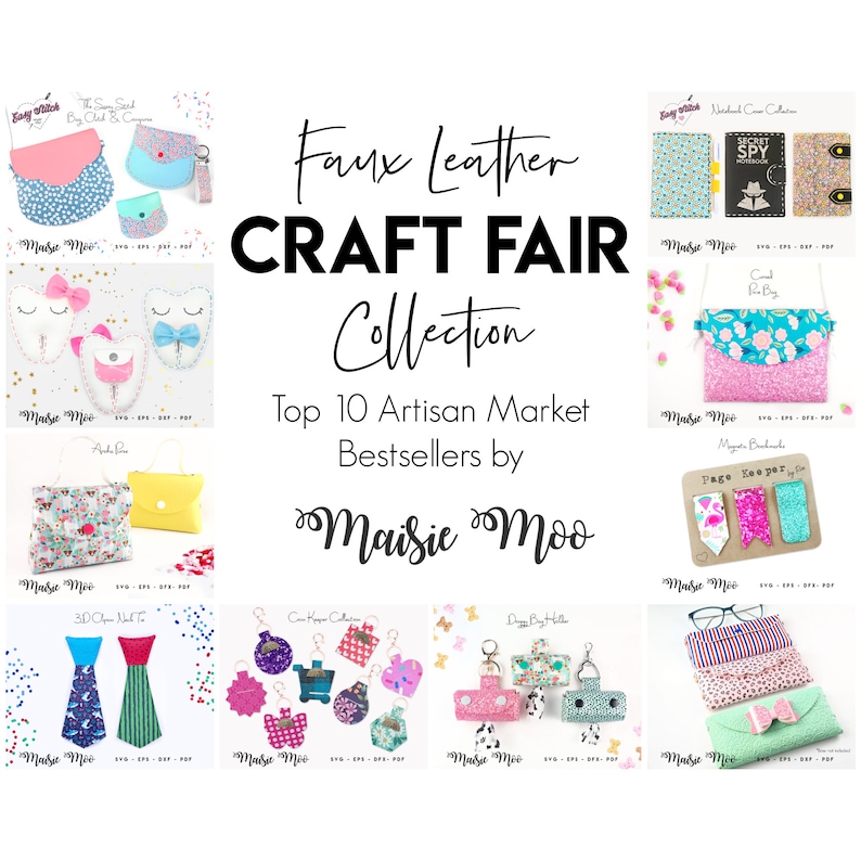 Craft Fair Bundle, Bestselling Craft Show Faux Leather Cricut Templates, Craft Market Ideas, Craft Ideas to sell, Bestsellers, Top 10