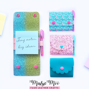 SVG-Datei für Haftnotizhalter, kleines Notiznest | Vorlage für Post-it-Notizhüllen aus Kunstleder, Mini-Notizbuch-PDF, einfaches Cricut-Projekt, Nähvorlage