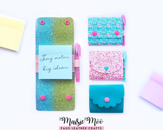 Sticky Note Holder SVG, Little Note Nest,| Faux Leather Post-it Note Cover Template, Mini Notebook PDF Easy Cricut Project Sewing Pattern