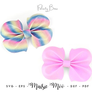 Modello fiocco farfalla / SVG fiocco pizzico / Fiocco per capelli in finta pelle / Modello papillon / Artigianato Cricut con Maisie Moo