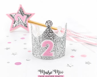 Princess Crown SVG Template, Birthday Crown & Magic Wand Pattern, Faux Leather Headband, Cricut SVG,  PDF Pattern