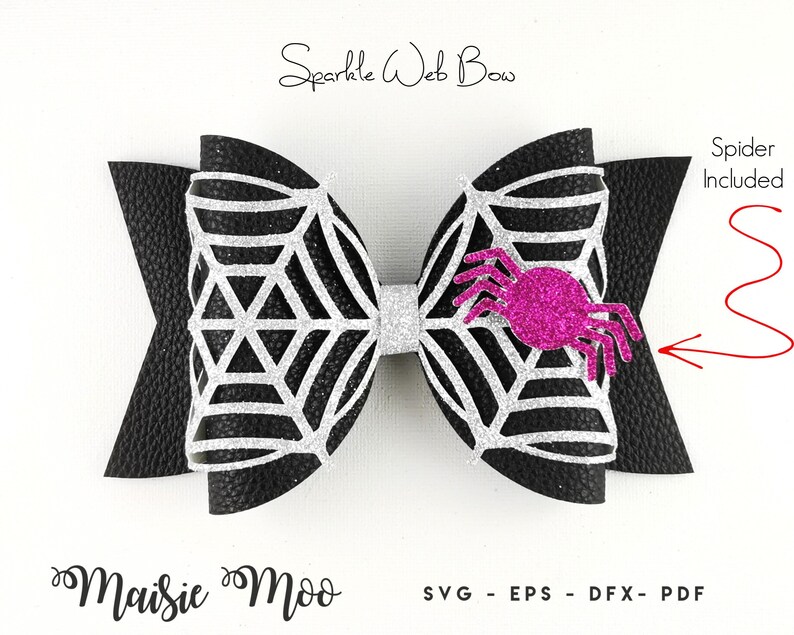 Halloween Bow SVG, Spiderweb Bow Template SVG, Lace Bow SVG, Bow Pattern pdf, Black Bow, files for Cricut Cut Files, Silhouette Cut Files,