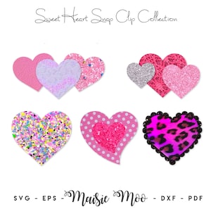 Heart Snap Clip SVG, Valentines Snapclip Template, Love Heart Bow Template, Bow SVG, Clippie Cover, Hair Clip Cricut Cut Files, Maisie Moo