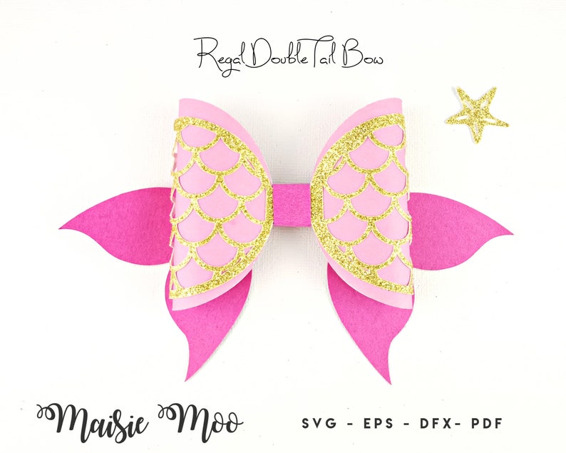 Download Mermaid Bow SVG Collection Mermaid Tail Bow Template SVG ...