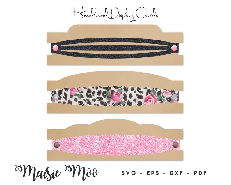 Headband Display Card SVG Bow Display Card Head Band Card Etsy