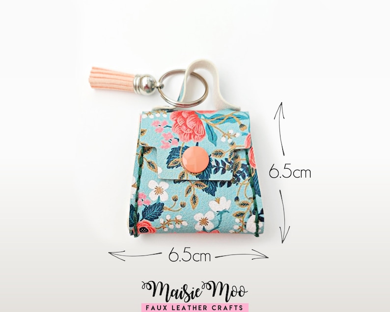 Purse Bag Charm Hand Sewing Pattern, Miniature Faux Leather Handbag Keychain SVG by Maisie Moo