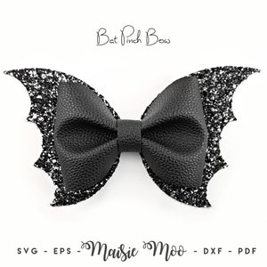 Halloween Bow Template Bat Bow SVG | Bestseller Bat Hair Bow SVG | Popular Gothic Bat Wings Maisie Moo Vegan leather