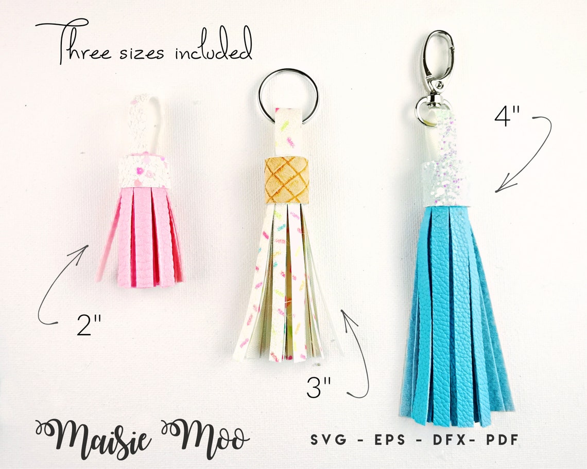 Tassel SVG Tassel Keychain Template Faux Leather Tassell Etsy
