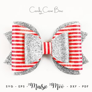 Hair Bow SVG | Bestseller Bow Template | Faux Leather Bow SVG | Classic Cricut Christmas Hair Bow PDF Maisie Moo Vegan leather