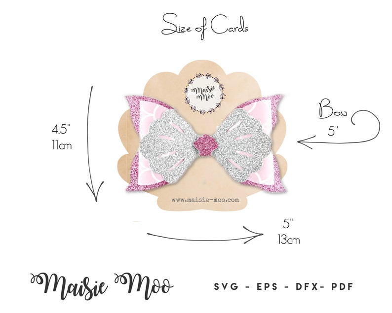 Download Bow Card SVG Bundle Bow Display Card Hair Clip Card DXF ...