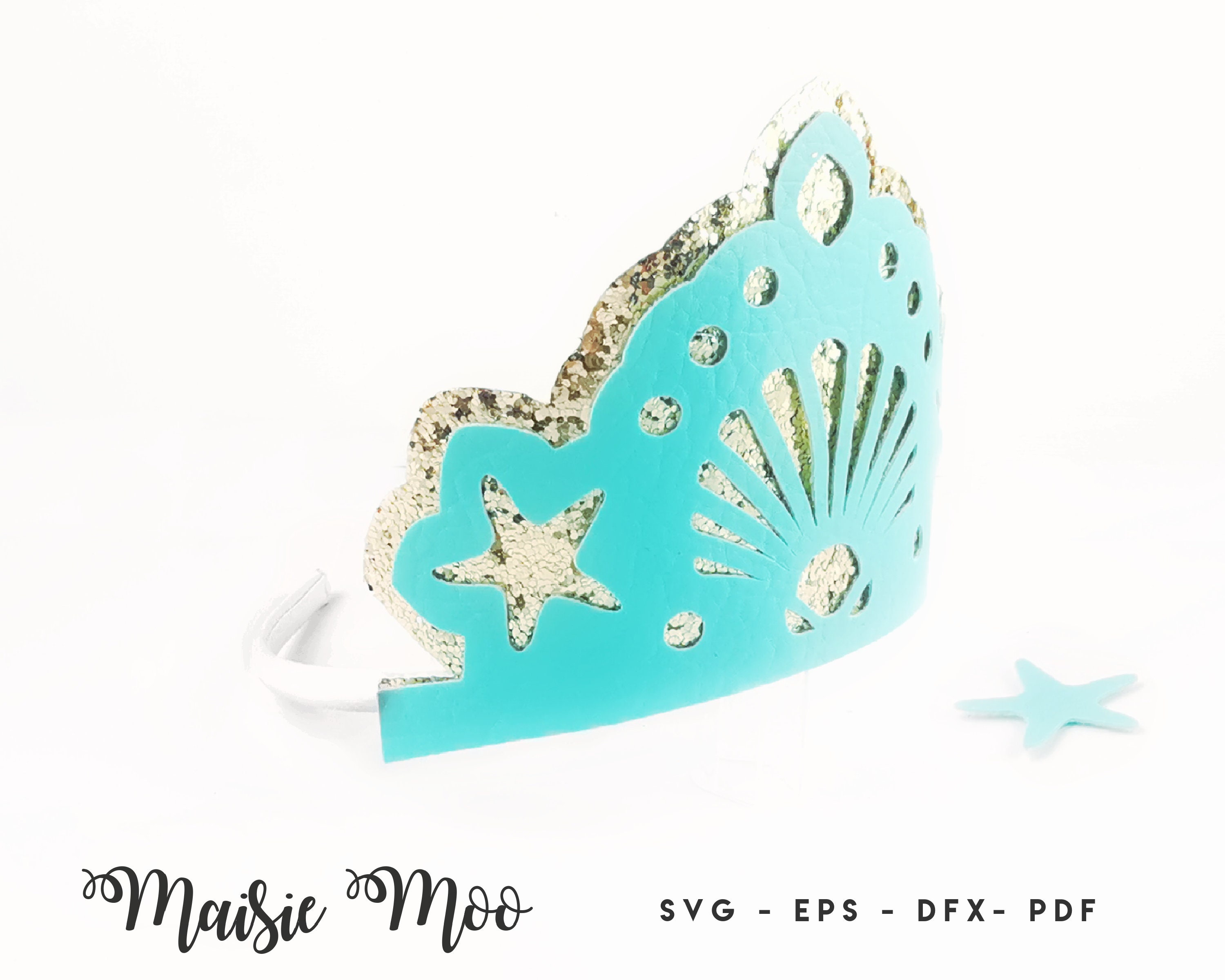 template-mermaid-crown-printable
