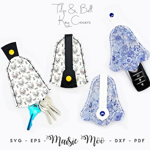 Porte-clés Pochette pour clés SVG | Pochette pour clé de voiture en cuir avec motif | Modèle de couverture de clé de cloche | Couverture de clé PDF