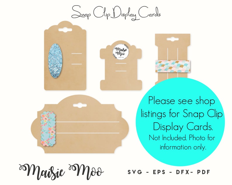 Hinged Snap Clip SVG, Snapclip Template, Bow Template, Bow SVG, Clippie Cover, Hair Clip Svg files for Cricut Cut Files, Maisie Moo image 6