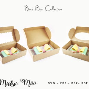 Bow Box Bundle SVG, Bow Display Box Template, Hair Bow Gift Box DXF, Gift Box PDF, Cricut Box svg silhouette cut files, Maisie Moo