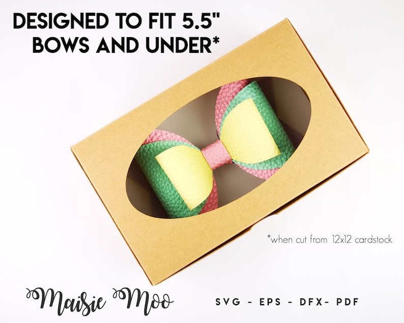 Bow Box Bundle SVG, Bow Display Box Template, Hair Bow Gift Box DXF, Gift Box PDF, Cricut Box svg silhouette cut files, Maisie Moo