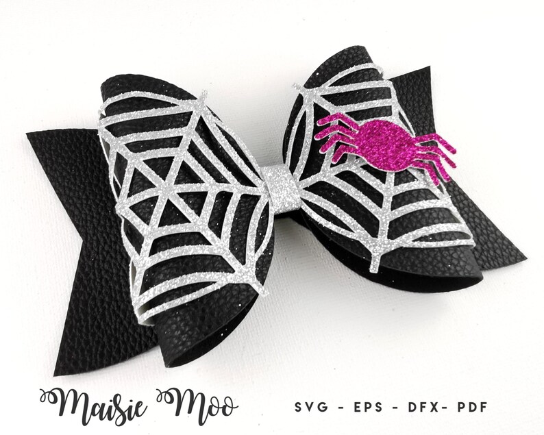 Halloween Bow SVG, Spiderweb Bow Template SVG, Lace Bow SVG, Bow Pattern pdf, Black Bow, files for Cricut Cut Files, Silhouette Cut Files,