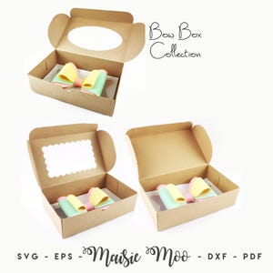 Bow Box Bundle SVG, Bow Display Box Template, Hair Bow Gift Box DXF, Gift Box PDF, Cricut Box svg silhouette cut files, Maisie Moo