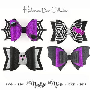 Halloween Bow Collection, Bow Template SVG Bundle, Black Bow SVG, Bow Bundle SVG, Svg files for Cricut Cut Files, Silhouette Cut Files,