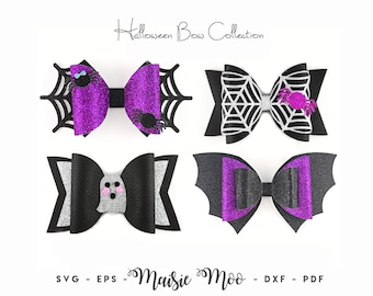Halloween-Schleife SVG, Kollektion, Schleifen-Vorlagen-SVG-Bundle, Schwarze Schleife SVG, Dateien für Cricut-Schnittdateien, Silhouette-Schnittdateien