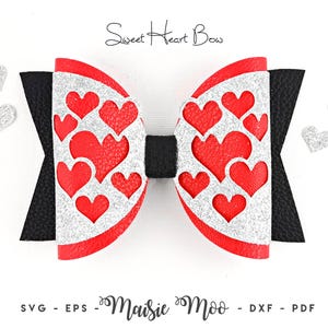 Heart Bow SVG, Love Heart Bow Template, Valentine Bow SVG, Sweet Heart Svg files for Cricut Cut Files, Silhouette Cut Files, Maisie Moo