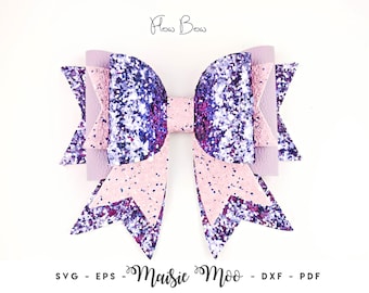 Bow on Bow SVG, Bow Template, Big Hair Flow Bow, Cricut Bow svg, Long Ribbon Bow SVG file for Cricut, DIY Bow Cut File Maisie Moo