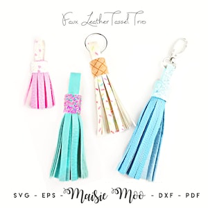 Kwastje SVG | Sjabloon kwast sleutelhanger | Kwastje van imitatieleer | Bag Tag Cricut gesneden SVG-bestand | Sjabloon sleutelhanger | Portemonnee | Bedel met kwastje