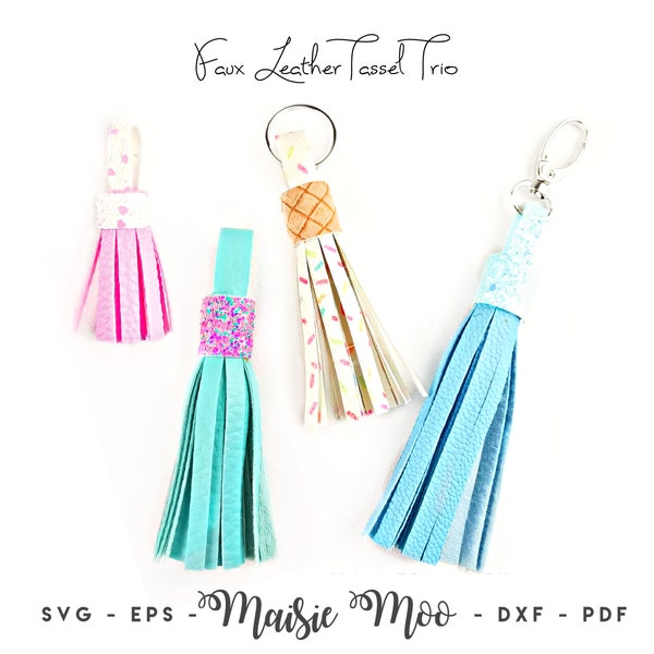 Tassel SVG | Tassel keychain Template | Faux Leather Tassell | Bag Tag Cricut SVG Cut File | Key Chain Template | Purse Fob | Tassel Charm