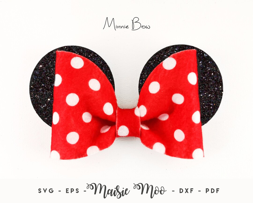 Minnie Bow Template SVG, Pinch Bow SVG, Mouse Ears Bow PDF, Mouse Svg Files  for Cricut Cut Files, Silhouette Cut Files, Maisie Moo - Etsy
