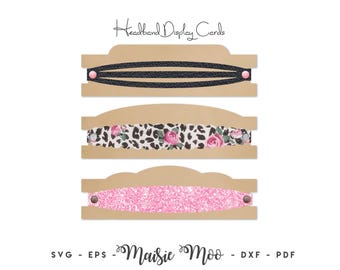 Headband Display Card SVG, Bow Display Card, Head Band Card DXF,  Bow Card Template PDF,  files for Cricut Cut Files, Silhouette Cut Files,