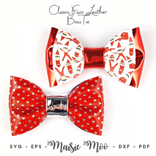 Bow Tie SVG Template, Christmas Boys Bow Tie Pattern, Faux Leather Bow Tie svg, DIY Bow Tie PDF, Svg files for Cricut Cut Files, Maisie Moo