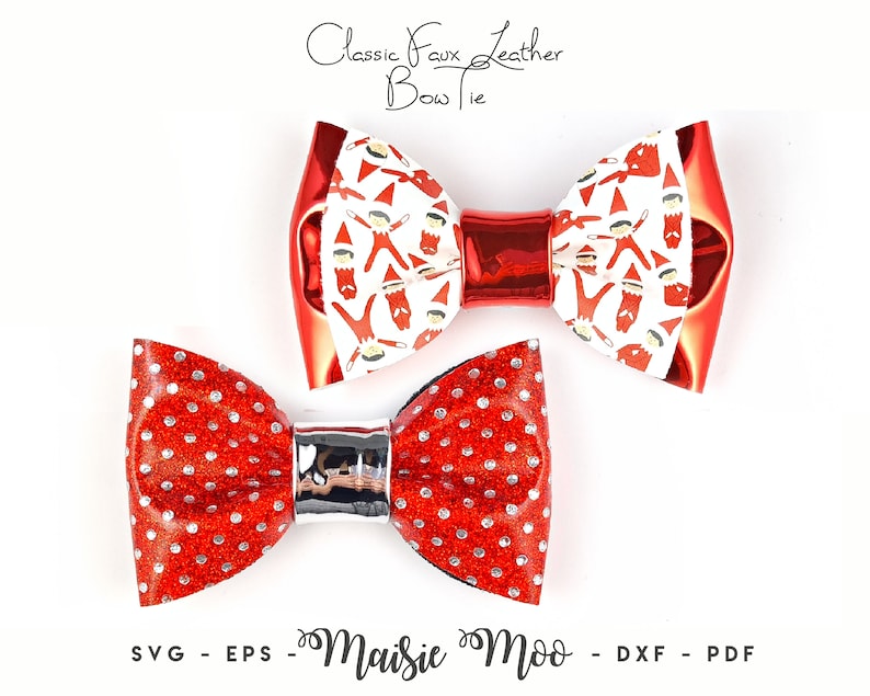 Bow Tie SVG Template, Christmas Boys Bow Tie Pattern, Faux Leather Bow Tie svg, DIY Bow Tie PDF, Svg files for Cricut Cut Files, Maisie Moo