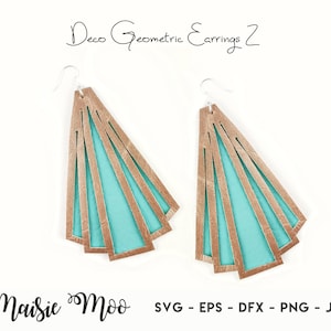Geometric Earring Templates |  Deco Earring SVG | Cricut Stacker Earring Template | Faux Leather Earrings | Jewelry Laser Cut Template