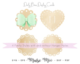 Lace Hair Bow Display Cards SVG Template for Cricut (Digital Download)